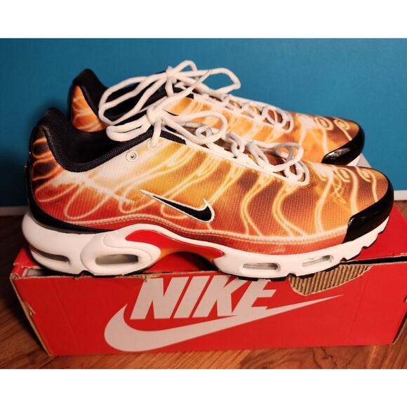 Size Nike Air Max Plus Sunset Mens Athletic Low Tops Fire